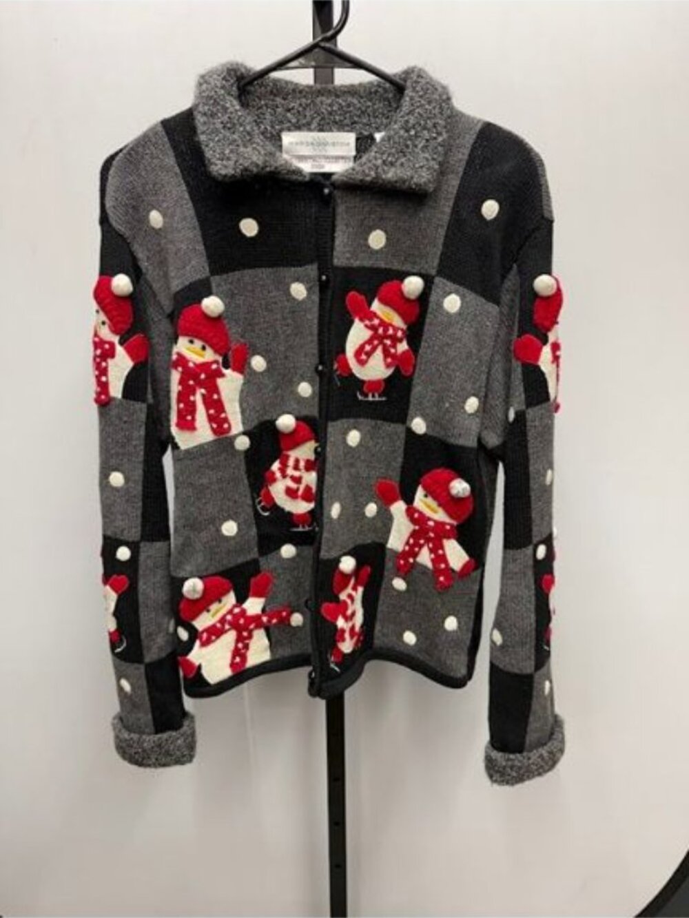 Marissa Christina The Christmas Collection 2000 Snowman Cardigan Sweater